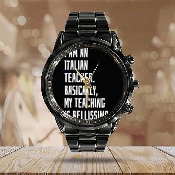Discover Italian Teacher Calendar Steel Band Watch