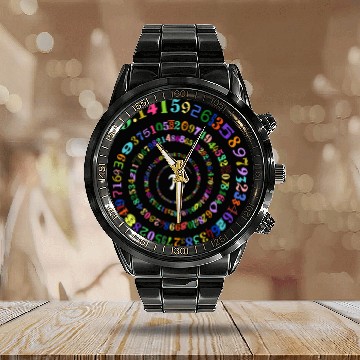 Discover Pi Day Spiral Pi Math Number Symbol 3 14 Calendar Steel Band Watch