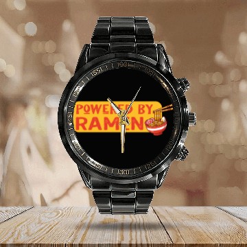 Discover Powered By Ramen Noodles Calendar Steel Band Watch