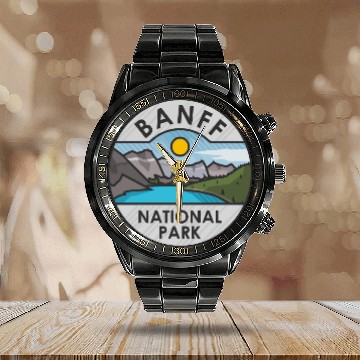 Discover Banff National Park Calendar Steel Band Watch