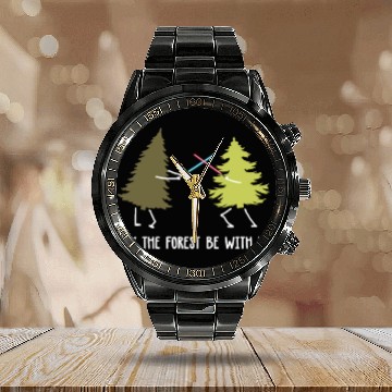 Discover May the forest be with you Calendar Steel Band Watch