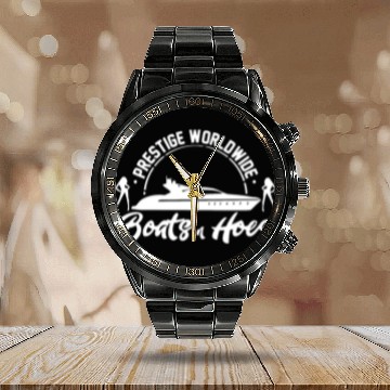 Discover boats and hoes step brothers Calendar Steel Band Watch
