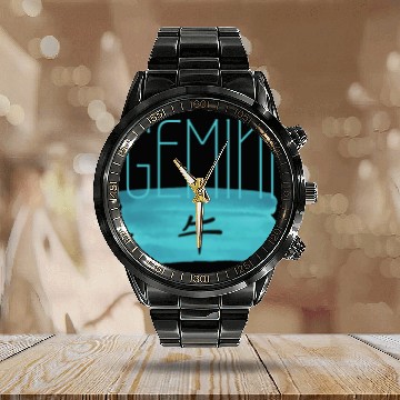 Discover GEMINI OX AESTHETIC ZODIAC Calendar Steel Band Watch