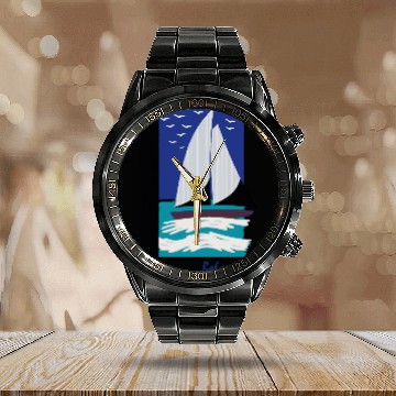 Discover boats and hoes step brothers Calendar Steel Band Watch