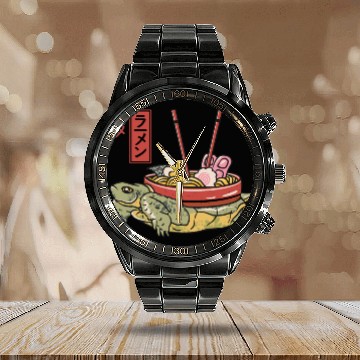Discover Turtle I Just Really Love Ramen Calendar Steel Band Watch