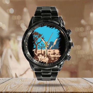 Discover Joshua Tree National Park California Calendar Steel Band Watch