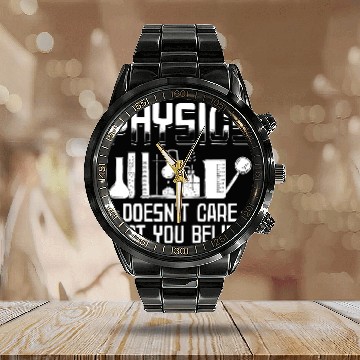 Discover Physics Science | Physician Student Gifts Calendar Steel Band Watch