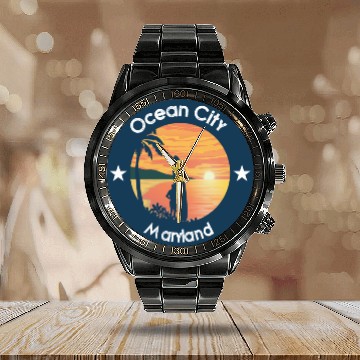 Discover Ocean City Maryland Calendar Steel Band Watch