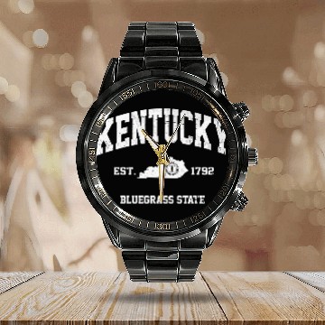 Discover Kentucky Ky Usa Vintage State Athletic Style Gift Calendar Steel Band Watch
