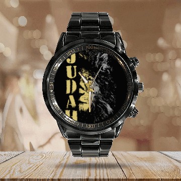 Discover Lion Of Judah Design Hebrew Israelite Design Calendar Steel Band Watch