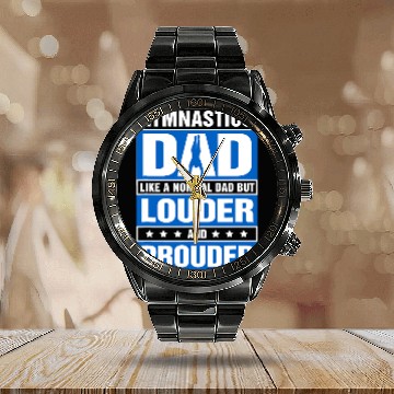 Discover Mens Gymnastics Dad Louder And Prouder Sport Daddy Calendar Steel Band Watch