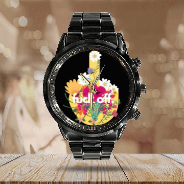Discover fuck off Calendar Steel Band Watch