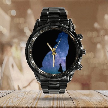 Discover Galaxy Wolf Calendar Steel Band Watch