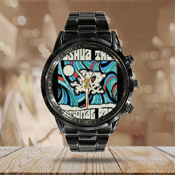 Discover Joshua Tree National Park Retro Psychedelic 60S Ho Calendar Steel Band Watch