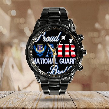 Discover Proud Air National Guard Brother Air Force Calendar Steel Band Watch