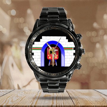Discover London Underground Railway Tunnel Calendar Steel Band Watch