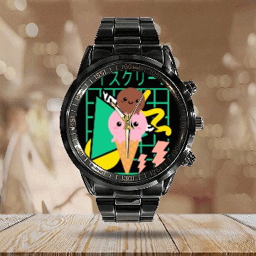 Discover The 90s Japanese Kawaii Ice Cream Calendar Steel Band Watch