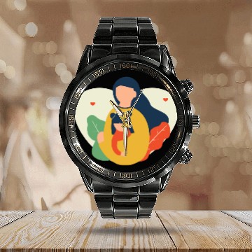 Discover I Love You, Mama & Baby Calendar Steel Band Watch, Mommy and Me Calendar Steel Band Watch