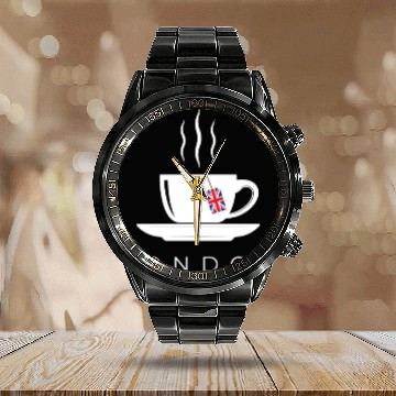 Discover London English Tea England Union Jack British Gift Calendar Steel Band Watch