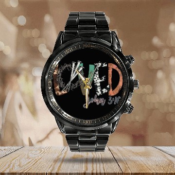 Discover Loved John 3 16 Calendar Steel Band Watch