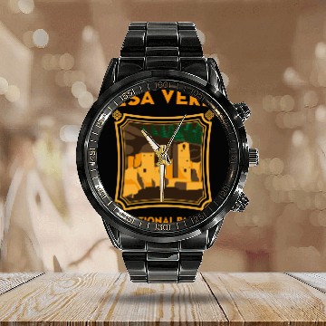 Discover Mesa Verde National Park Novelty Graphic Design Calendar Steel Band Watch