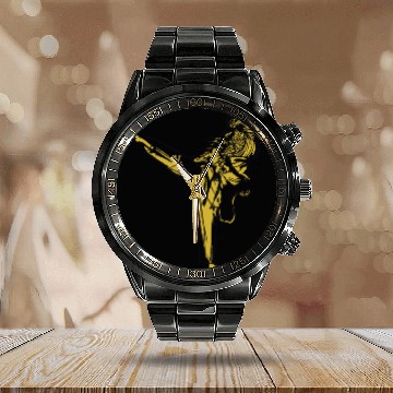 Discover Lion fighter sword Judo Karate Calendar Steel Band Watch