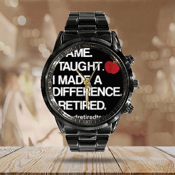 Discover Funny Teacher Retirement Retired School Teacher Calendar Steel Band Watch
