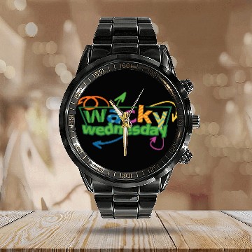 Discover WACKY WEDNESDAY Clothes for mismatch day birthday Calendar Steel Band Watch