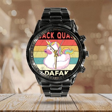 Discover Funny Duck Sayings Ducks Quack Quack Madafakas Calendar Steel Band Watch