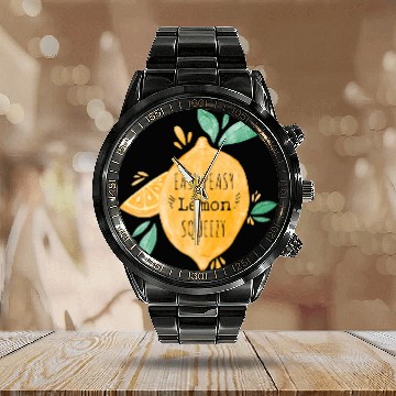 Discover Easy Peasy Lemon Squeezy Calendar Steel Band Watch