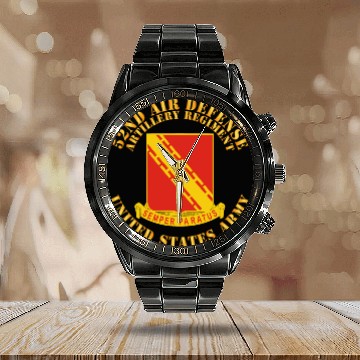 Discover Army 52nd Air Defense Artillery Regiment US Army Calendar Steel Band Watch