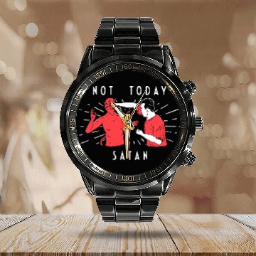 Discover Not Today Satan Calendar Steel Band Watch Christian Calendar Steel Band Watch Men