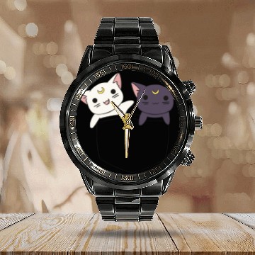 Discover Sailor Moon cats Calendar Steel Band Watch