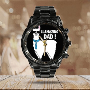 Discover Llama Dad Calendar Steel Band Watch Gift For Dad