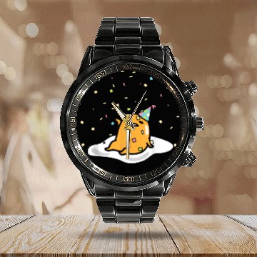 Discover Gudetama the Lazy Egg Its Meh my Birthday Confetti Calendar Steel Band Watch