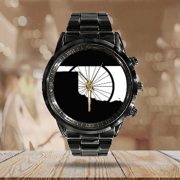 Discover Oklahoma Bicycle Calendar Steel Band Watch OK Biking Gear OK Cycling