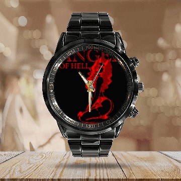 Discover 2reborn ANGEL devil girl sexy lingerie model red Calendar Steel Band Watch