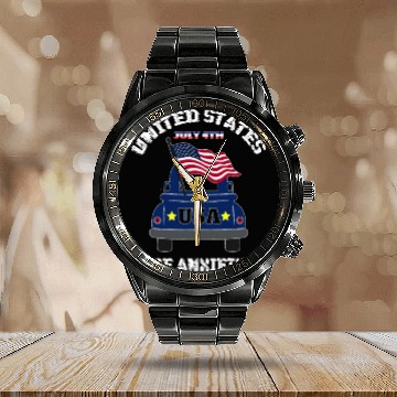 Discover United States Of Anxiety Calendar Steel Band Watch