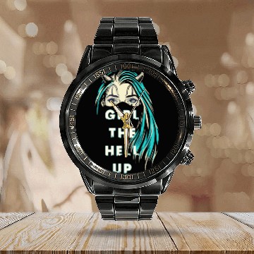 Discover girl the hell up funny Calendar Steel Band Watch for women Calendar Steel Band Watch