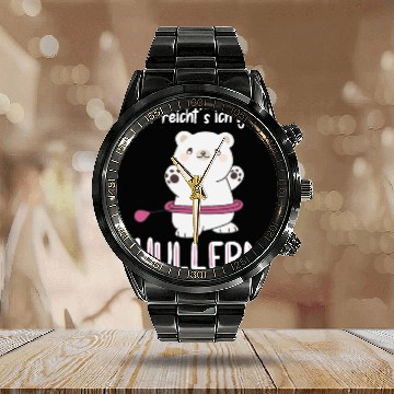 Discover Enough For Me I Go Hullern Sport, Cute Polar Bear Calendar Steel Band Watch