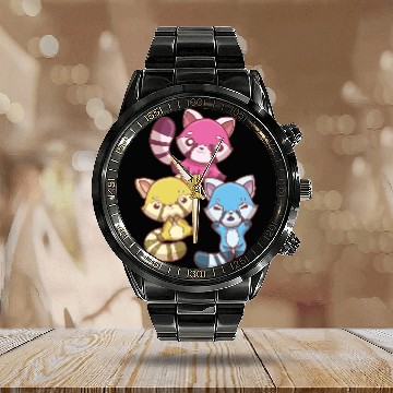 Discover Pansexual Kawaii Red Panda, Pastel Goth Anime Art Calendar Steel Band Watch