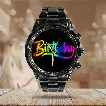 Discover Its my birthday bitches Gay Pride Rainbow LGBT gif Calendar Steel Band Watch