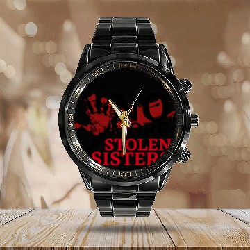 Discover No MS Sisters/MMIW Girl Native American Calendar Steel Band Watch