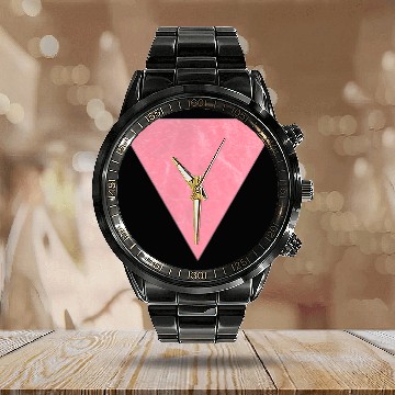 Discover Vintage Gay Pride Pink Triangle Vintage LGBT Calendar Steel Band Watch
