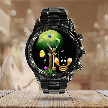 Discover Bee Hive Home Calendar Steel Band Watch