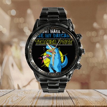 Discover Daycare Teacher Calendar Steel Band Watch