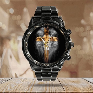 Discover Jesus Lion of Judah Calendar Steel Band Watch