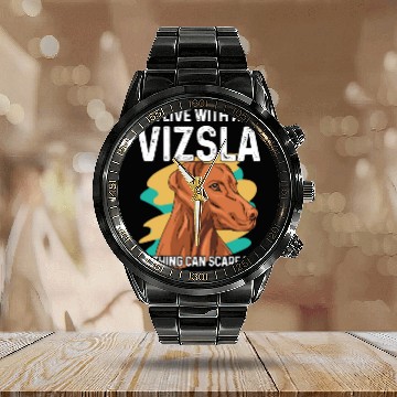 Discover Hungarian Vizsla Design for a Vizsla Owner Calendar Steel Band Watch