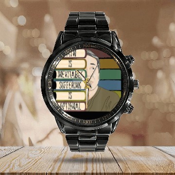 Discover Motivational Quote About Life By Haruki Murakami Calendar Steel Band Watch