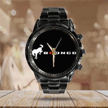 Discover Ford Bronco R Logo Gift Calendar Steel Band Watch